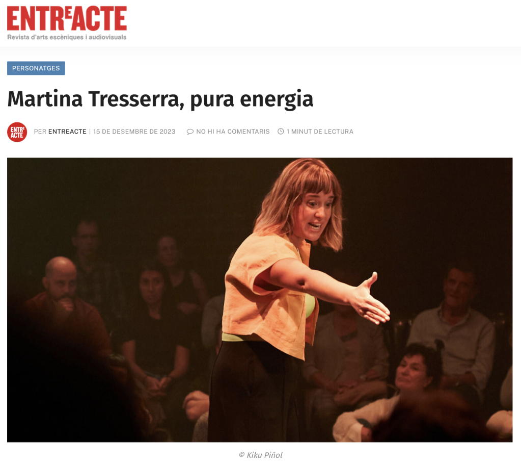 Martina Tresserra, protagonista a Entreacte